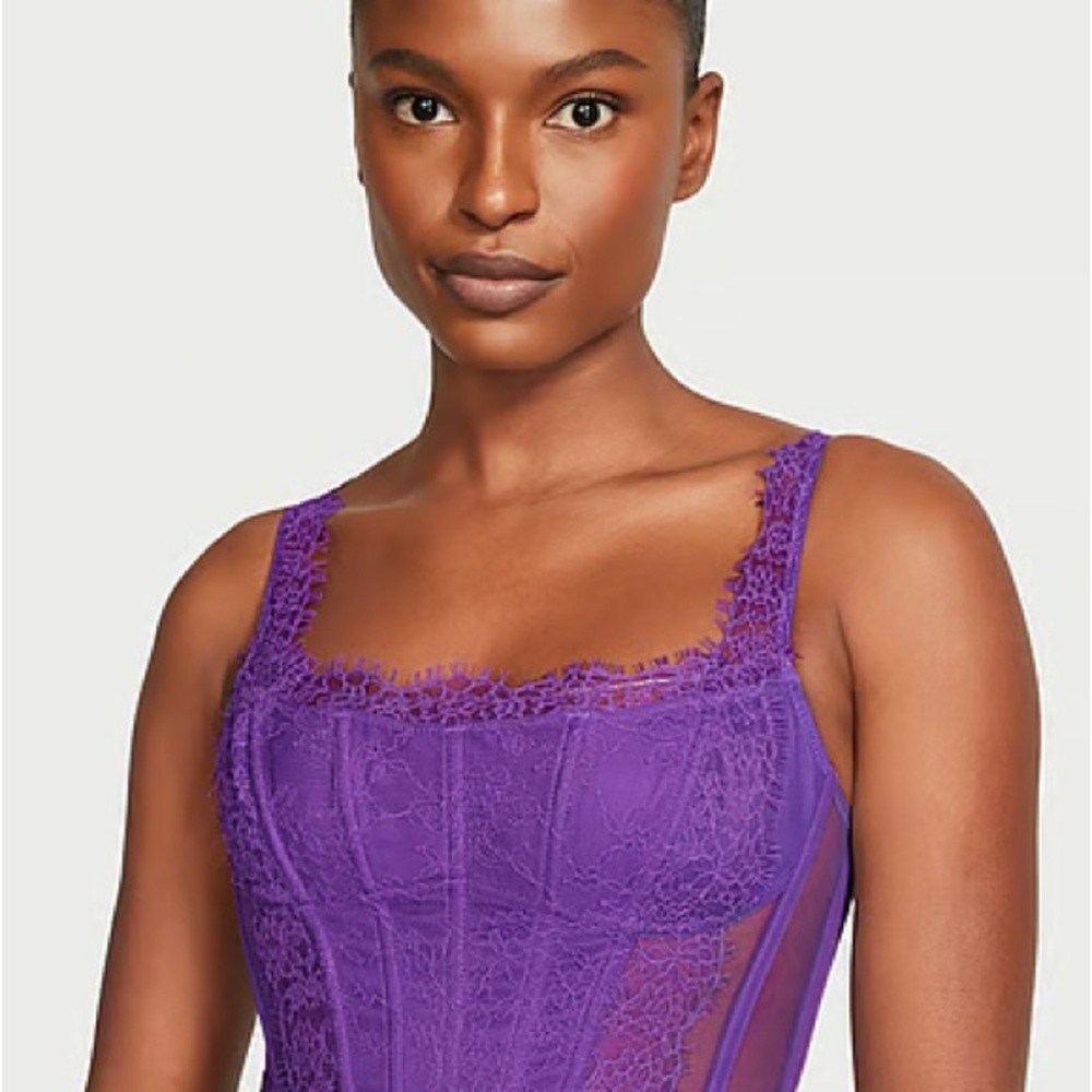 Victoria's Secret Dream Angels Purple Lace Corset Top